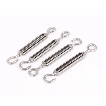 

uxcell M5 3/16" Thread Adjustable Stainless Steel Eye Hook Turnbuckle 4pcs