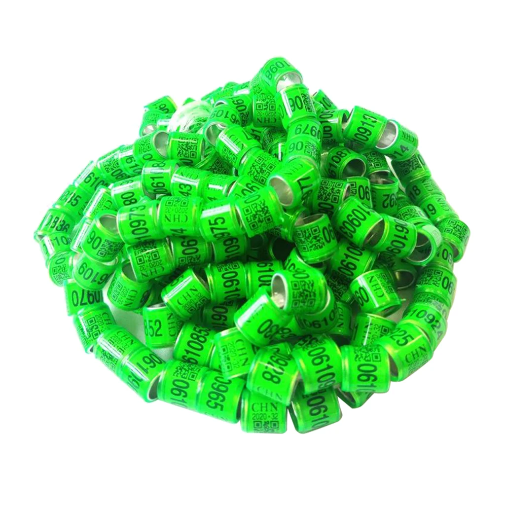100Pcs Aluminium Bird  Pigeons Foot Rings Bands 8mm for 2020 Racing