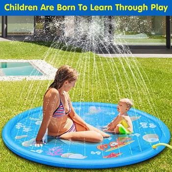 

Wading Pool Sprinkler Water Play Mat Fun 67 inch Toys Educational Dolphin Children Portable Outdoor Learning Study Toy Gifts
