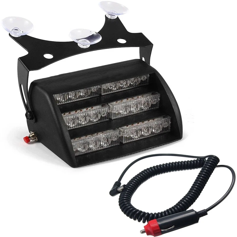 Warning Flash Light Bright LED DC 12V Universal Car Windshield Flashing Dash Strobe Lamp Amber Replaces