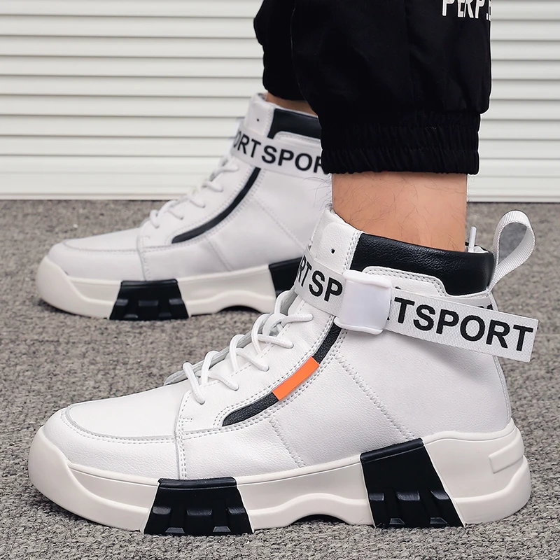 

Male Skate Shoes High Top Mens Skateboarding Shoes Outdoor Footwear 2019 Sneakers Athletic Shoes black white