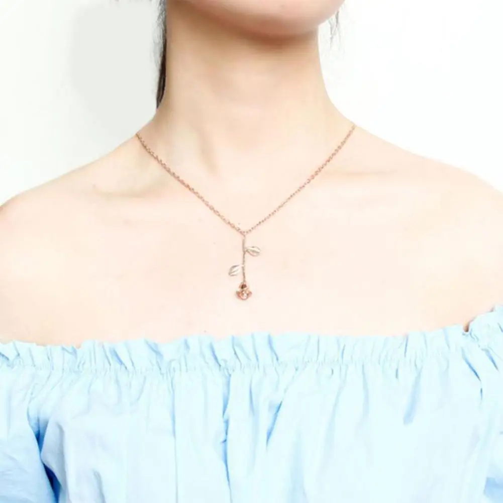 Women Fashion Rose Flower Pendant Chain Necklace Valentines Day Jewelry Gift | Украшения и аксессуары