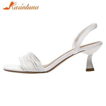 

KARINLUNA Classic Female Casual Beach Sandals Open Toe Solid Slip On Brand Handmade Women Sandals Summer Women Shoes