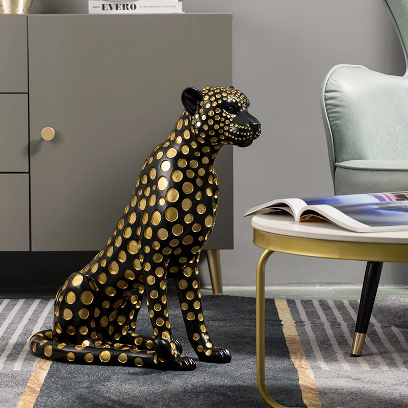Resin Office Living Room Decoration Leopard Statue Home Decoration