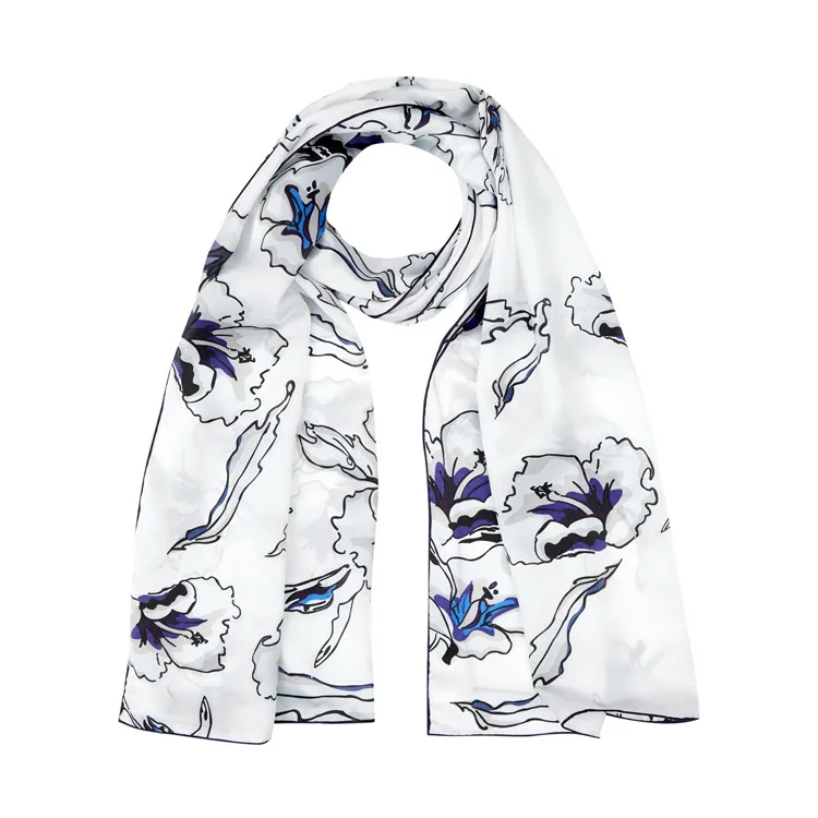 

Silk Scarves Real Silk Fashion 9-Digital Printing Mulberry Silk Scarf Silk Crepe Satin Scarf