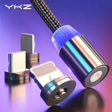 YKZ Магнитный USB кабель для huawei samsung type C type-C зарядный USB C Магнитный кабель Micro USB шнур для мобильного телефона для iPhone