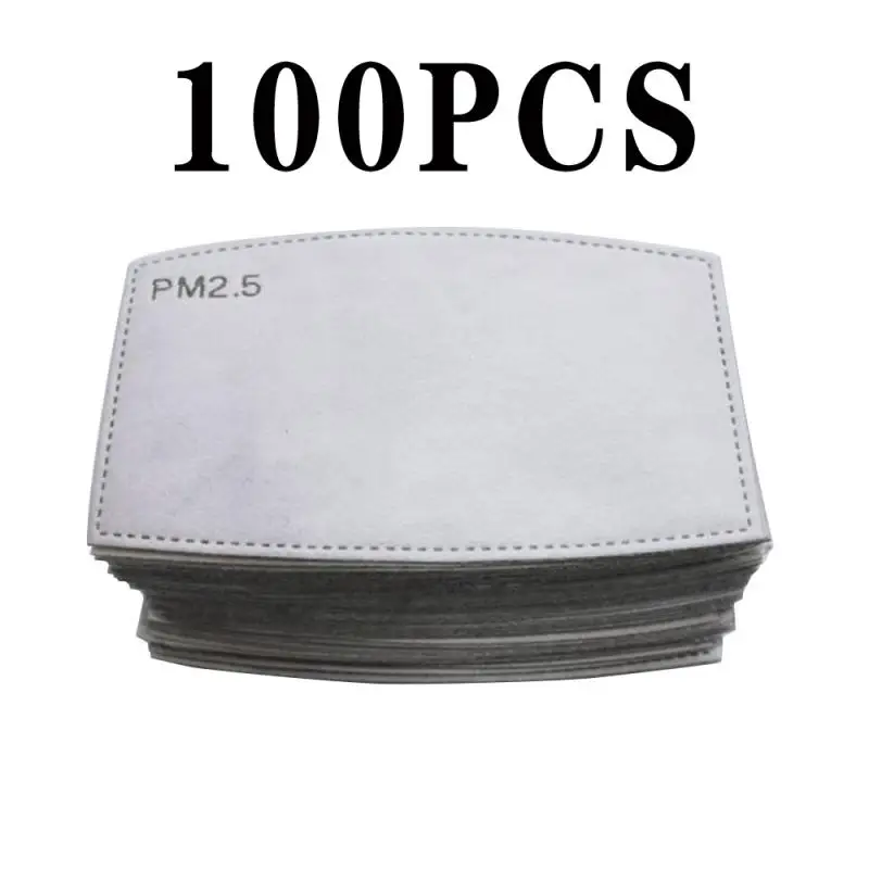 

100pcs PM2.5 Square Arc Filter Paper Anti-Haze Anti-Dust Mouth Mask Activated Carbon Protective Mouth Mask Filter Paper