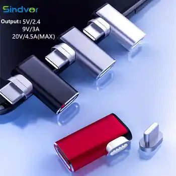 

Sindvor 87W Magnetic USB C Adapter for MacBook Pro 15inch 5 Pin Elbow USB Type C Charge Connector for Samsung Xiaomi USB Adapter