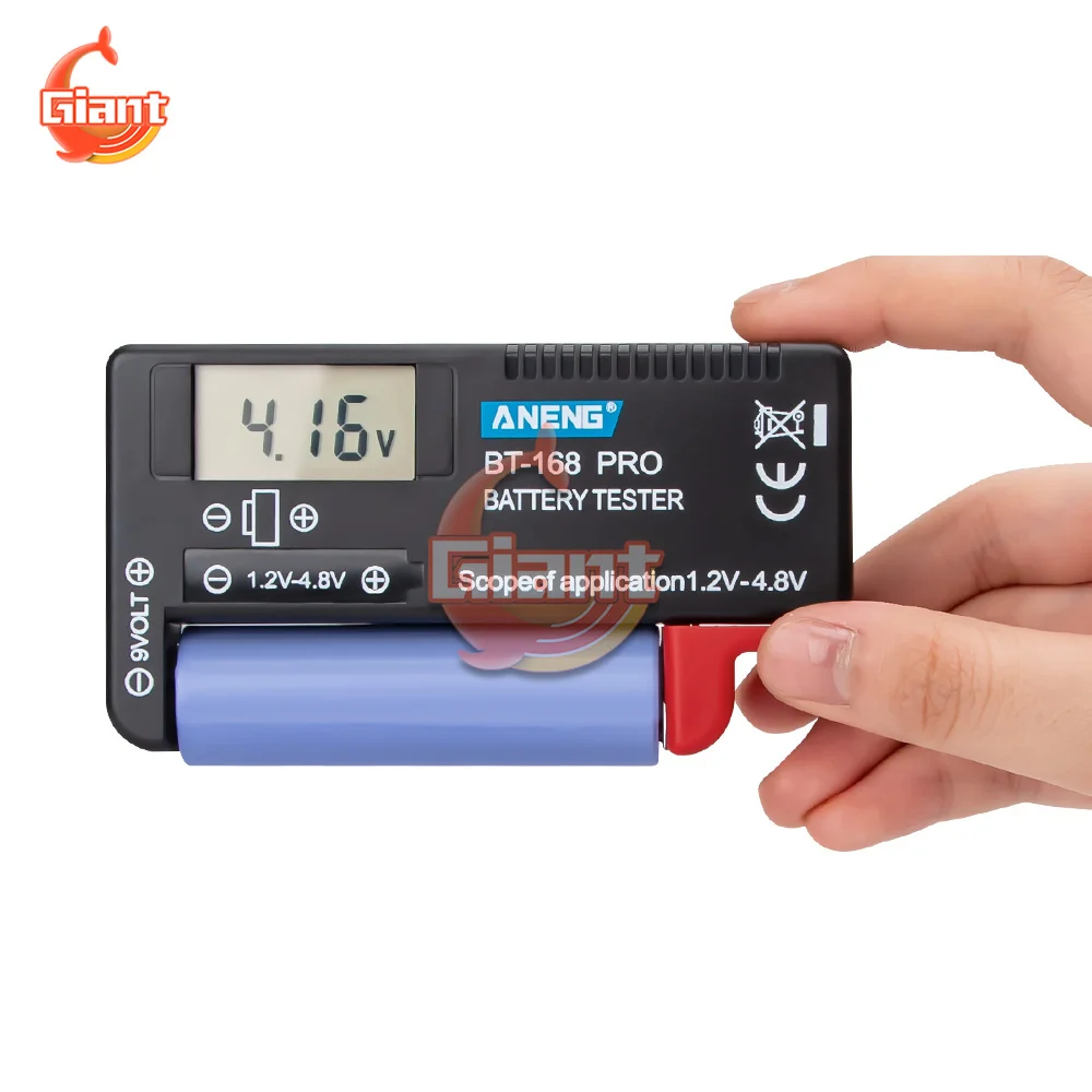 BT168 Pro Digital Display Battery Tester Can Measure 18650 Batteries Capacity Detector 9V 1.5V Battery Tester Voltage Meter Tool