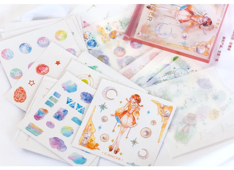 10 наборов/1 лот Kawaii 12 созвездий дневник планировщик декоративные мобильные наклейки Скрапбукинг ремесленные канцелярские наклейки