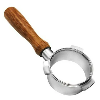 

Coffee Bottomless Handle Portafilter 54mm For Breville 870/880/878 Filter Replacement Wood+304 Stainless Steel Bottomless Tool