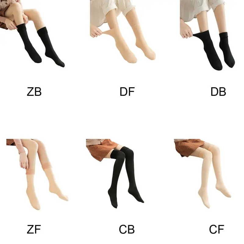 Зимние носки; Новинка; однотонные бархатные толстые теплые длинные носки выше колена; Гольфы; длинные черные носки