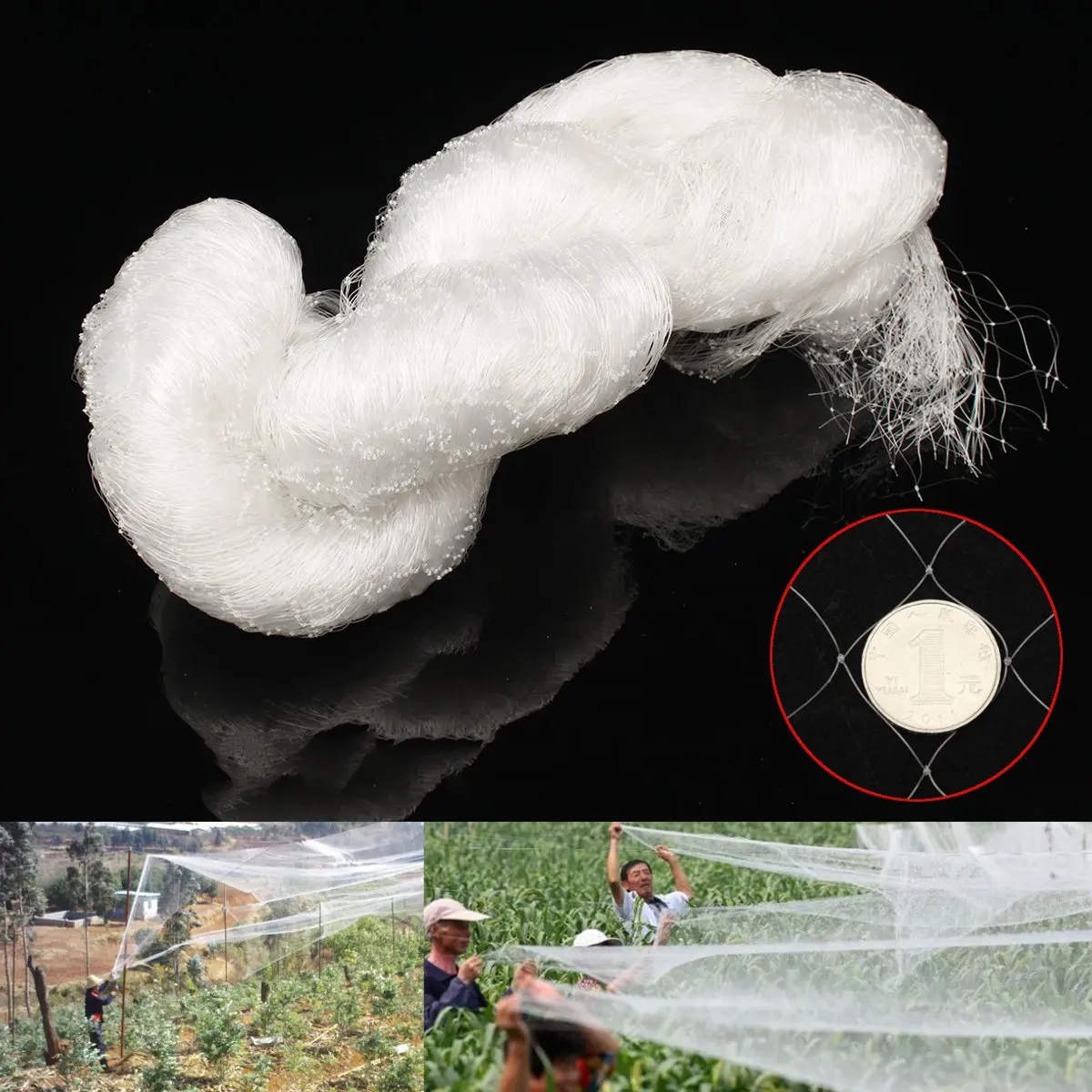 

Mesh White Nylon Anti Bird Netting Barrier Sport Game Bird Catcher Pool Fish Netting Garden Fruit Pest Control Protective Cover