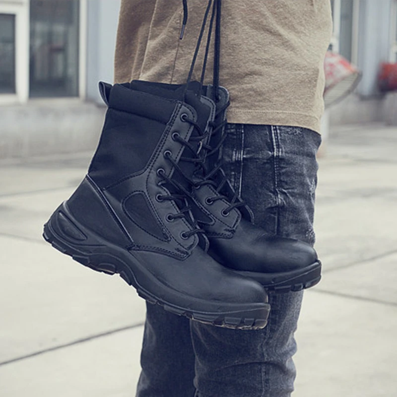 Best Men Safety Shoes Steel Toe shoes Anti smashing Anti puncture Construction Work shoes Boots Anti slip Breathable Security shoes