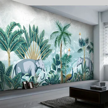 

Custom 3D Wall Murals Modern Rainforest Plant Wallpapers Living Room TV Sofa Bedroom Home Decor Wall Painting Papel De Parede 3D