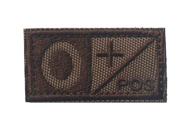 Military emboridery clothes Patch Blood Type Group 3D  A+ B+ AB+ O+ Positive Tactical Badges brown Black team Sports souvenirs   (16)