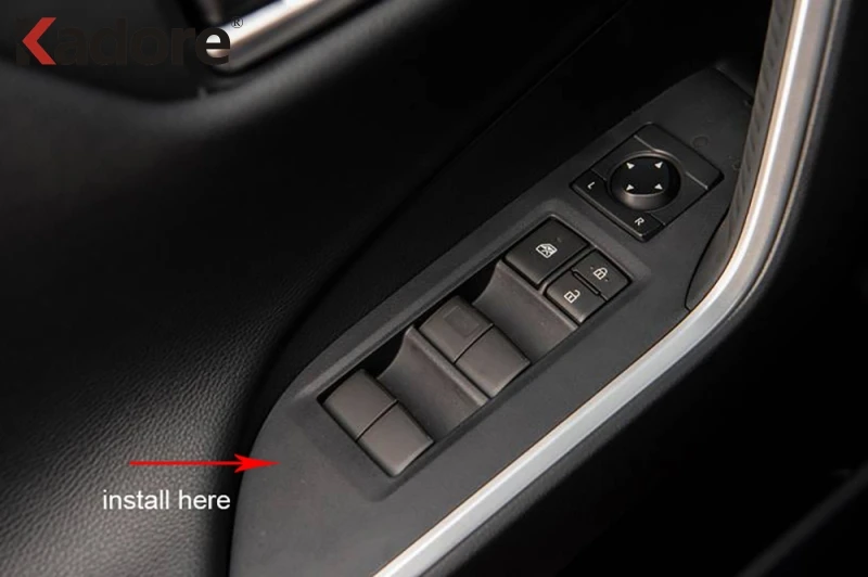 Аксессуары для Toyota RAV4 RAV 4 2019 2020 2021 стеклоподъемник из углеродного волокна кнопка