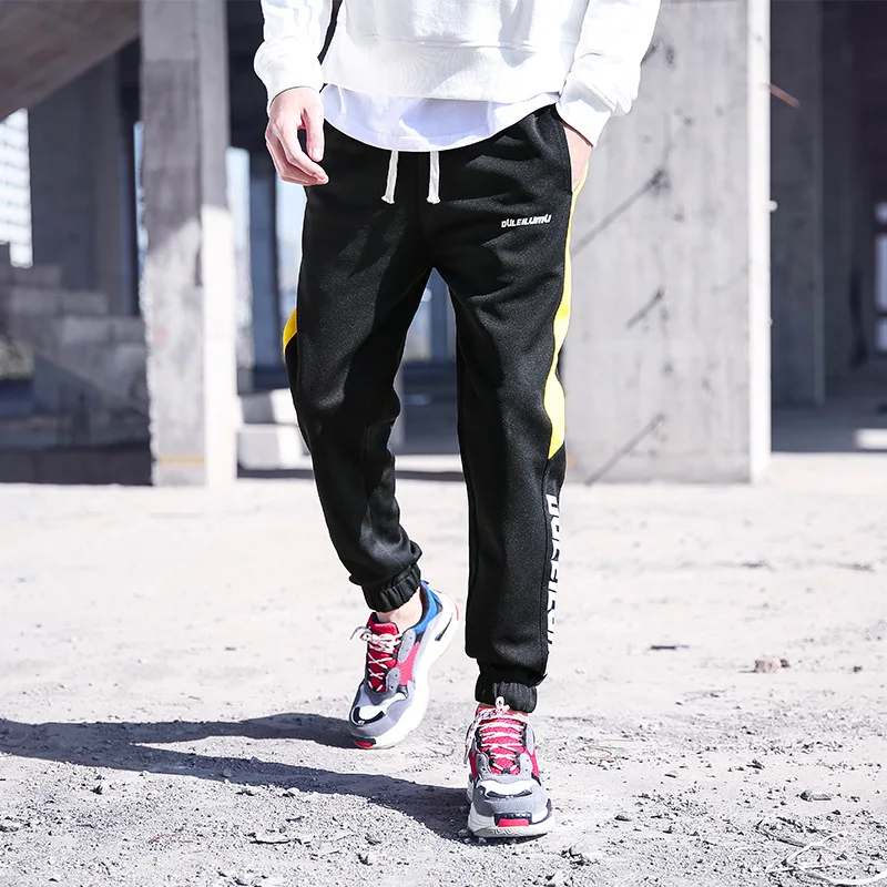 

2019 Autumn New Arrival Japanese-style Large Body Contrast Color Joint Offset Printing Harem Ankle Banded Pants Trousers Fashion