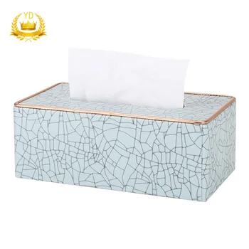 

PU Leather Rectangle Paper Holder Tissue Dispenser Storage Box Car Restaurant Decor Tool Kitchen Tissue Tray Home Office YDHS