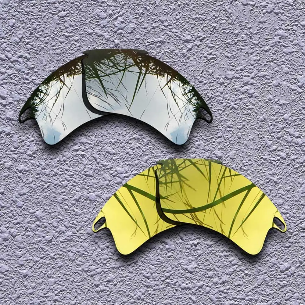 Silver-Golden 2 Pairs Polarized Replacement Lenses for Oakley Fast Jacket XL Sunglasses- Multiple Choices - Цвет линз: Silver-Golden