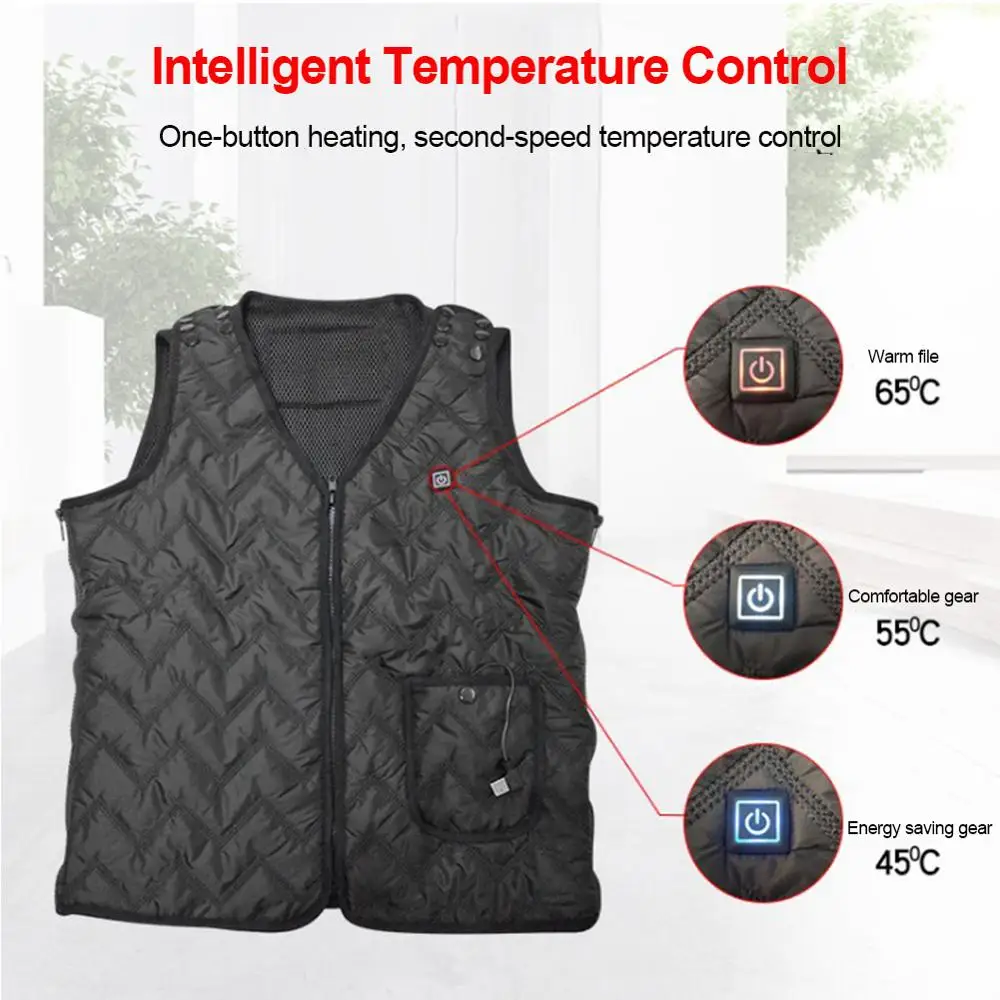 

2020 Outdoor USB Infrared Heating Vest Jacket Winter Flexible Electric