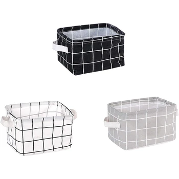 

3 Pcs Storage Bins Storage Boxes Collapsible Storage Baskets with Rope Handle Waterproof Organization Storage Bins for Home/Offi