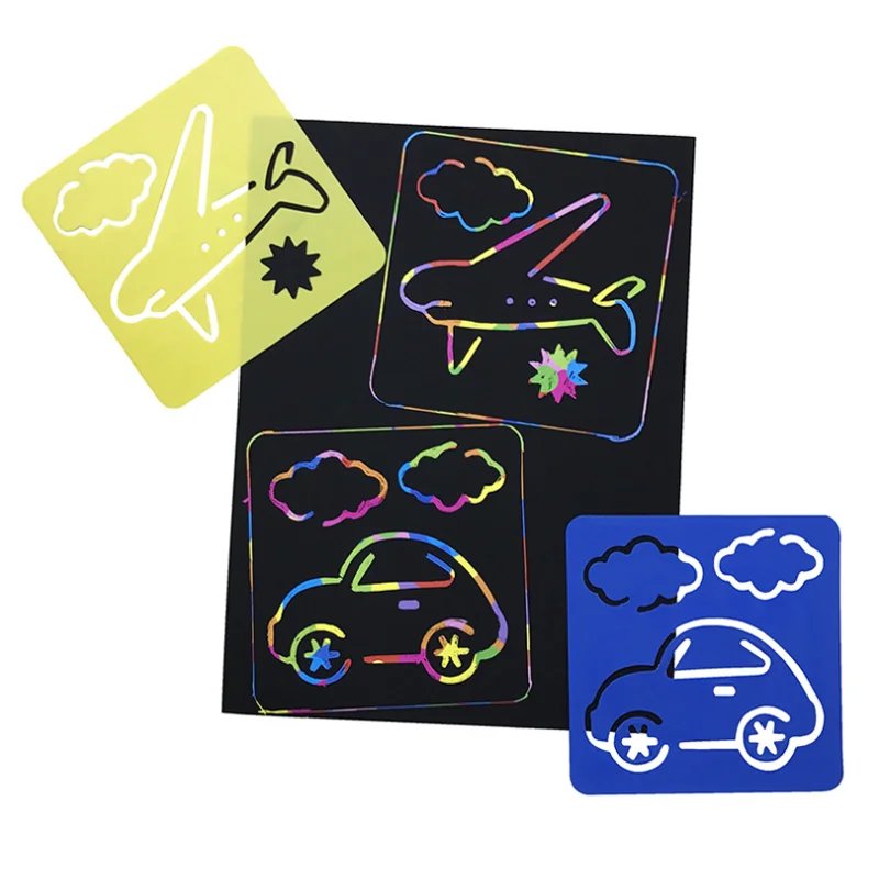 

6pc Car Airplane Stencil DIY Decor Painting Template Scrapbooking Photo Album Embossing Bullet Journal Accessories Crafts