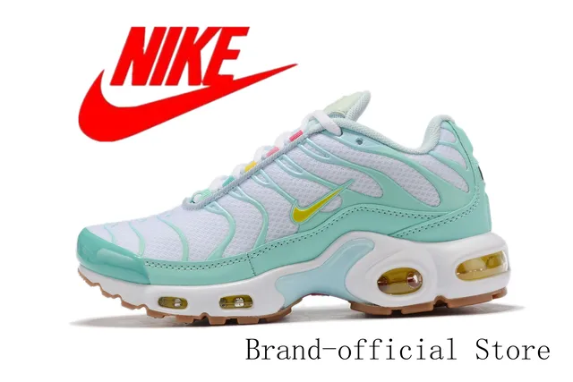 NIKE de correr AIR MAX plus TN para mujer, zapatos deportivos transpirables con cojín de aire, originales, color negro y naranja|Zapatillas de correr| - AliExpress