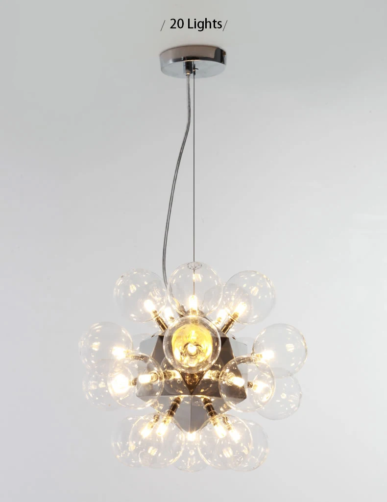 Taraxacum bubbles Pendant Lights Glass Mirror Ball Hanging Lamp Kitchen Modern15