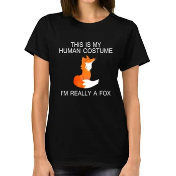

I am Reall a fox T shirt Women Funny Print 100% Cotton Soft New Summer Short Sleeve Tops Tee Cute Tshirt for Girl