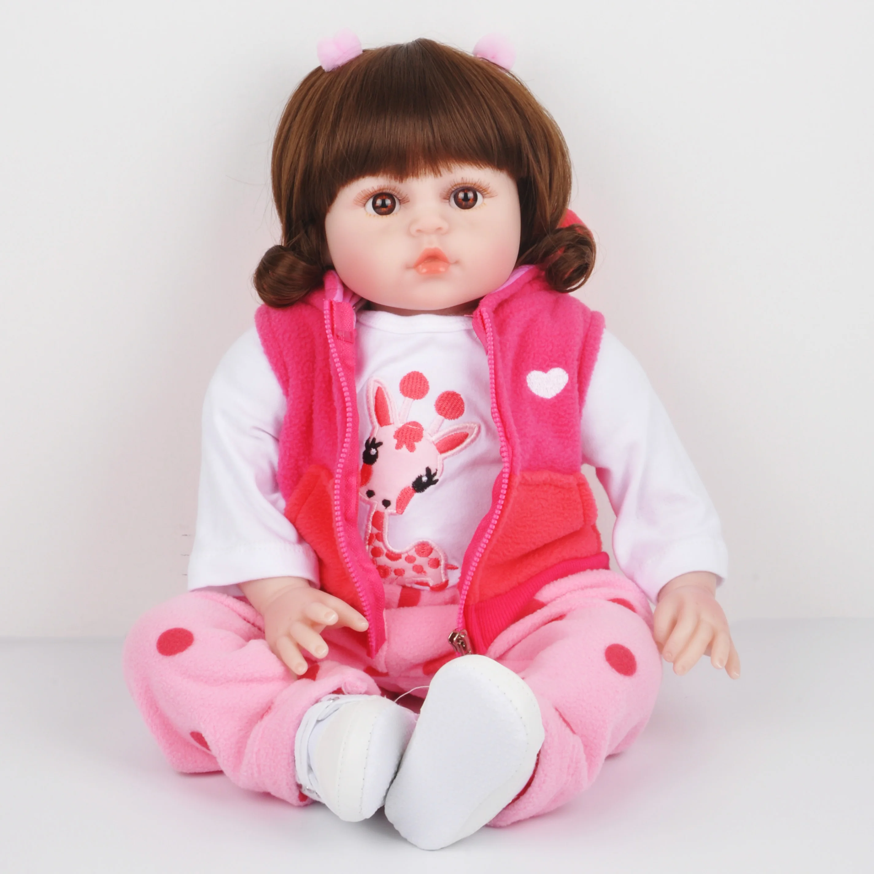 17 дюймов 45 см силиконовая кукла-младенец Bebe Bonecas ребенок Реалистичная ребенок Menino Рождественский подарок игрушки для детей Жираф