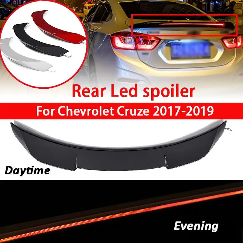 

Spoiler for Chevrolet for Cruze 2017-2019 LED Light ABS Material Car Rear Wing Primer Color Rear Spoiler