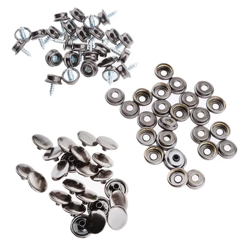 

75Pcs Boat Marine Canvas Cover Snap Fasteners 3/8" Screw Stud Button Socket