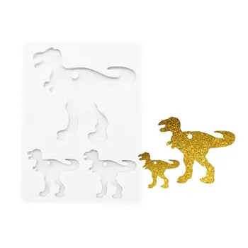 

Mom Sheep Baby Lamb Alpaca Family Animal Keychain Silicone Mold with Hole Tortoise Cow Dinosaur Resin Mold Art Crafts