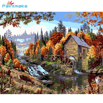 

Paintmake Landscape DIY Paint By Numbers Oil Painting On Canvas Home Decoration Painting Art Picture Hand-painted Kids