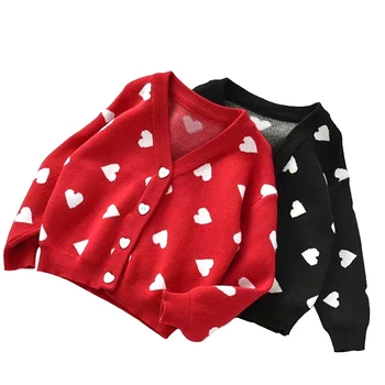 

red christmas cardigan sweater age for 1 - 4 yrs baby girls long sleeve knitted tops autumn winter children clothes warm sweater