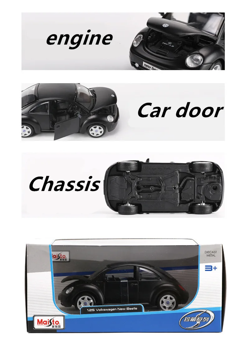 Maisto 1:24 Beetle, дикая лошадь, сплав, модель автомобиля, литье под давлением, модель автомобиля, моделирование, украшение автомобиля, коллекция, Подарочная игрушка