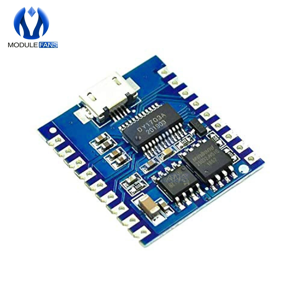 

Audio Module Mini MP3 Player IO UART Trigger Micro USB Download 4MBytes Flash Voice Module 32Bit Board