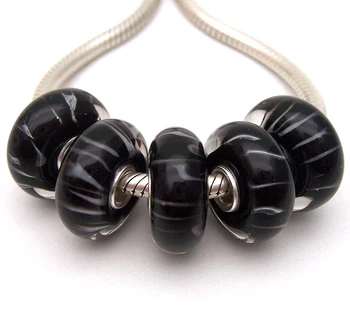 

JGWGT 2206 5X 100% Authenticity S925 Sterling Silver Beads Murano Glass beads Fit European Charms Bracelet diy jewelry Lampwork