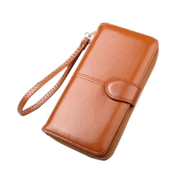 

Wallet Wax leather wallet Carteira Portfel Cartera Mujer Wallet Women Women Wallets Monederos Para Mujer