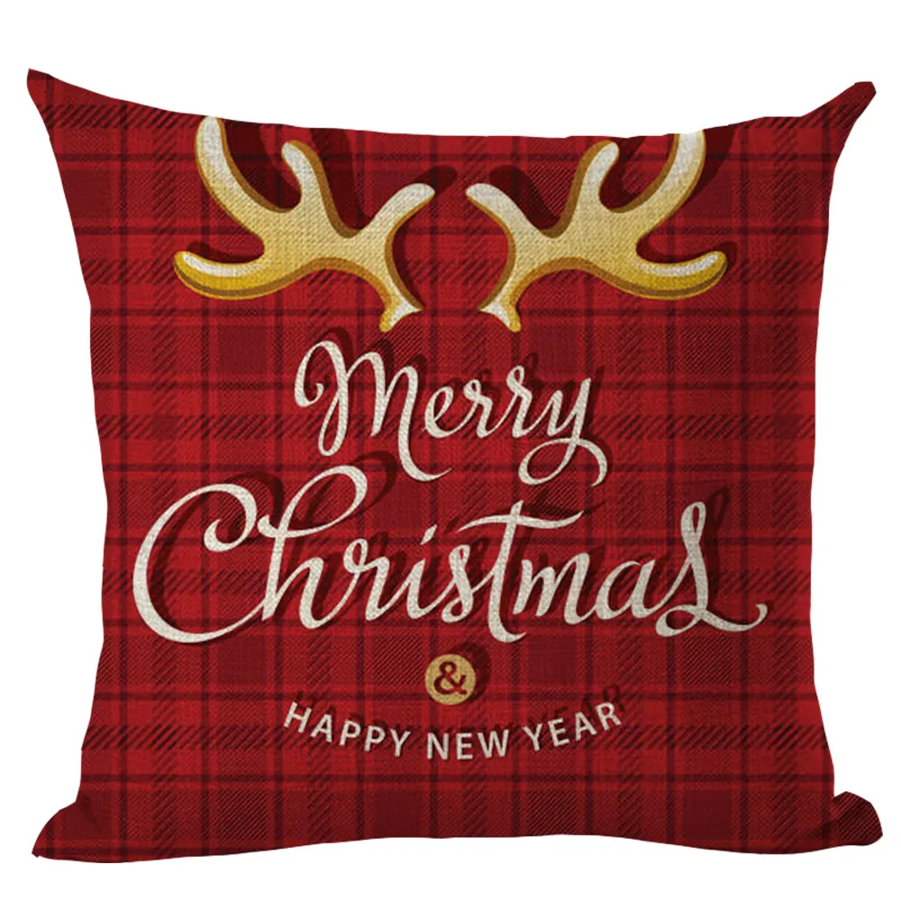 Веселые наволочки с рождественскими узорами Рождественский принт льняная наволочка для дивана на талию украшение для домашнего украшения дома дропшиппинг