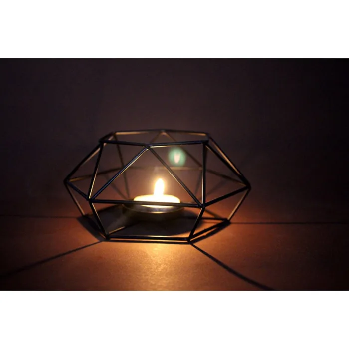 Retro Iron Candle Holder Black Metal Lantern Candlestick Wedding Party Decor SP99