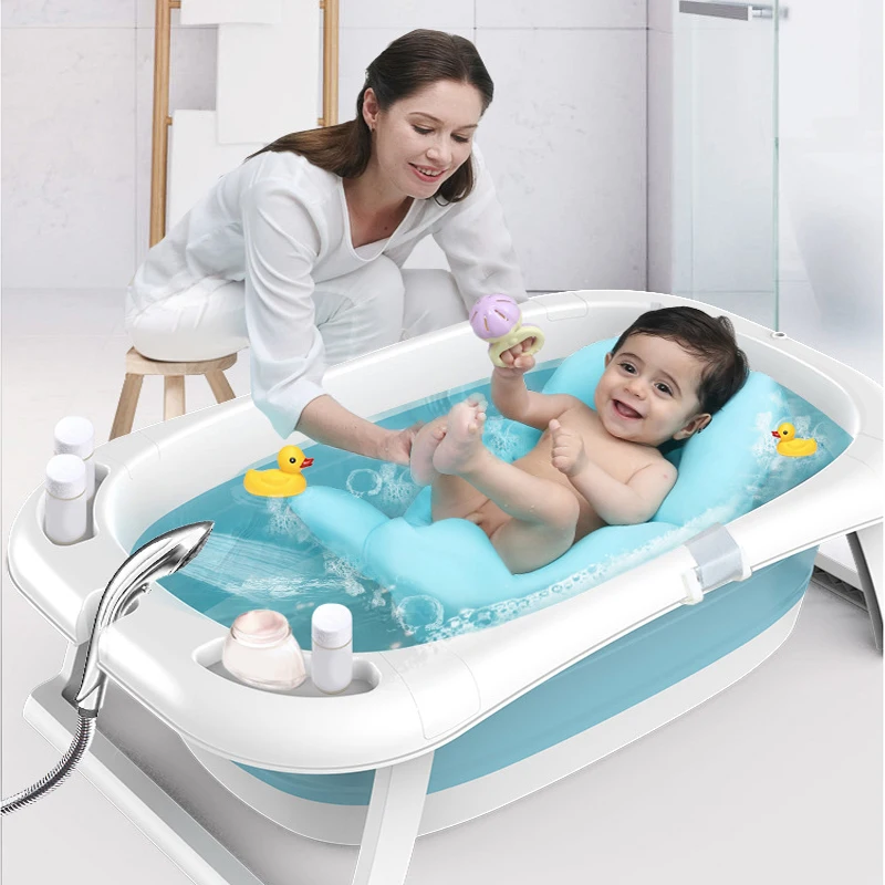 Детская безопасная ванна для ванной, интеллектуальная, постоянная температура, кресло, универсальная ванна для ванной, большие, удлиненные, для новорожденных, принадлежности