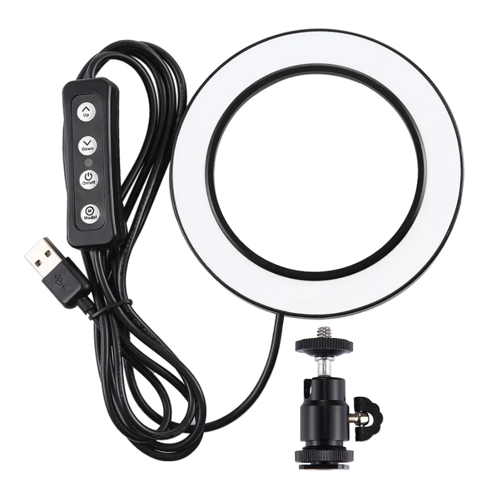 PULUZ PKT3037 6 2 дюймов USB видео кольцевой светильник с 70 см штатив стенд двойной зажим