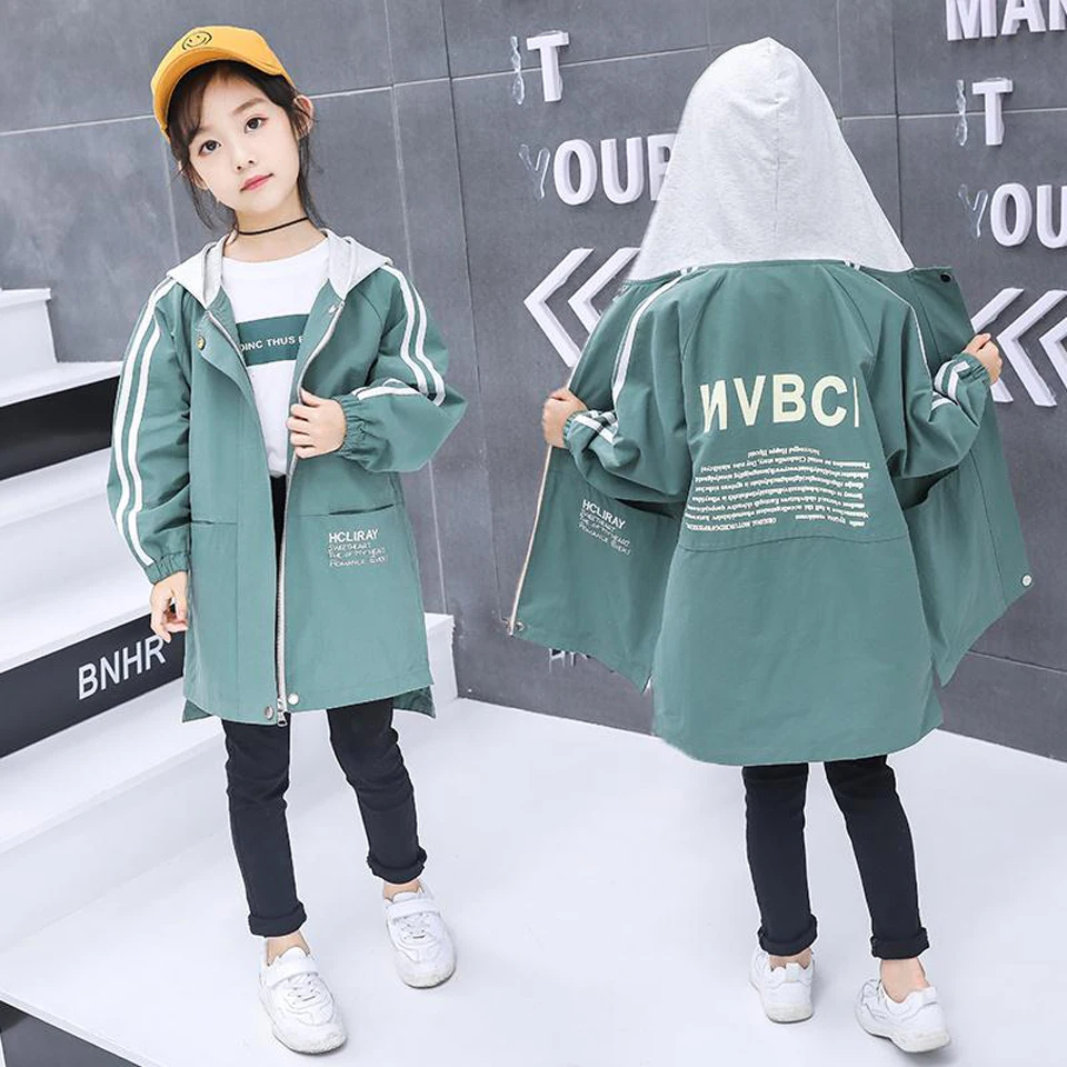 

Girls Jackets Patchwork Jacket Girl Children 2 Colors Children's Jacket Spring Autumn Children's Costumes For Girls 6 8 10 12