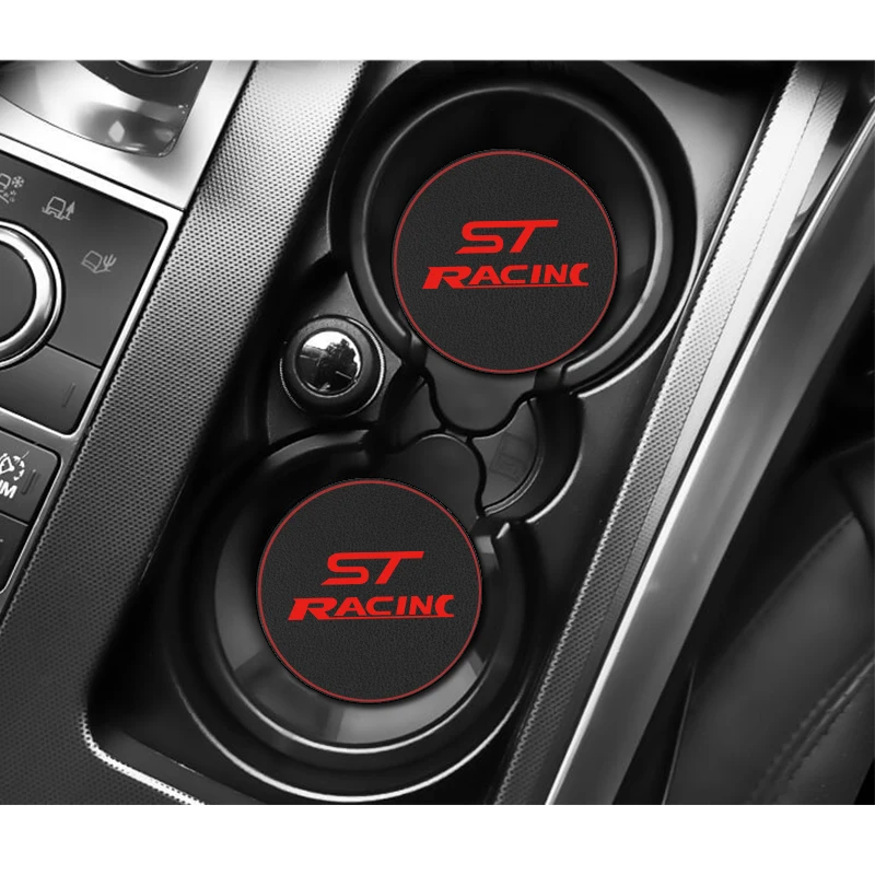 1 шт. автомобильный коврик для подстаканника кожаные подставки украшения Ford ST RACING