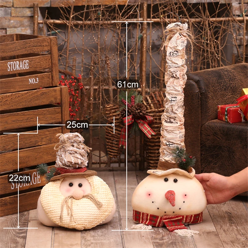 61 см рождественские куклы Санта Клаус Снеговик рождественские украшения для дома натальные статуэтки новогодние елочные украшения