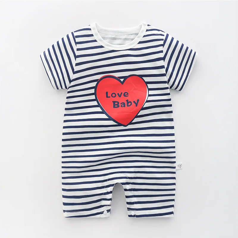 Newborn Baby Clothes Summer 2022 Baby Boys & Girls romper Short Sleeve Home Wear Cotton O-neck Cartoon pajamas Infant Costume baby bodysuit dress Baby Rompers
