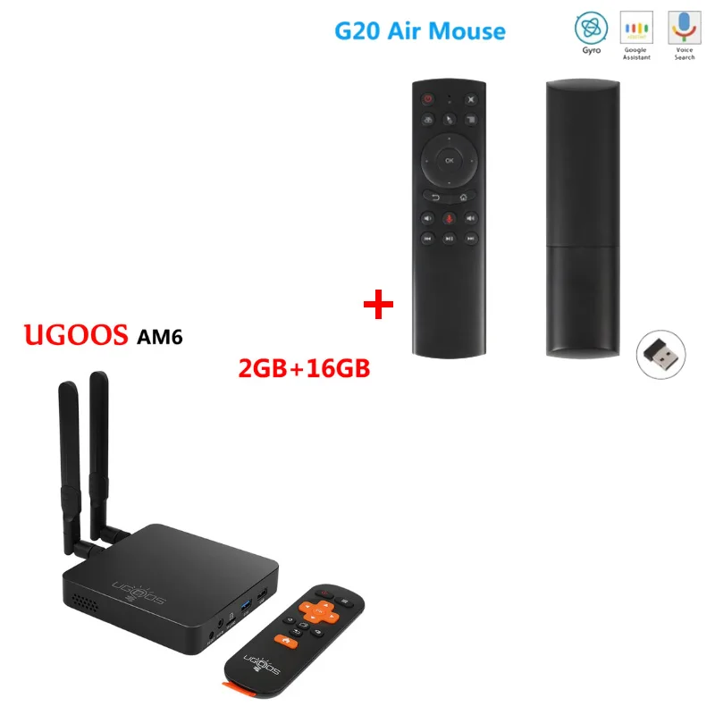 2G16G add g20s UGOOS AM6 4K Smart tv Box Amlogic S922X 2 Гб DDR4 16 ГБ Android 9,0 ТВ-приставка 4 ГБ 32 ГБ 1000 Мбит/с BT5.0 2,4G 5G wifi медиаплеер - Цвет: 2G16G add g20s