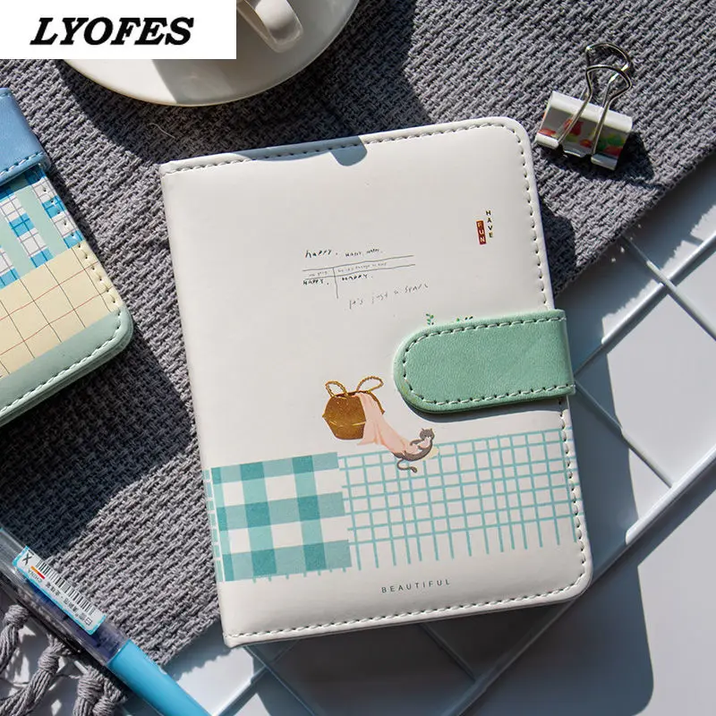 

Magnetic Buckle Notepad Sketchbook Pocket Planner Notebook Journal PU Leather Cover Budget Book Kawaii Diary Office Accessories